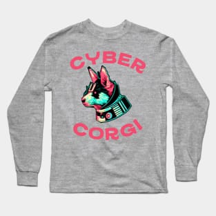 Cyber Corgi Dog Lover Welsh Long Sleeve T-Shirt